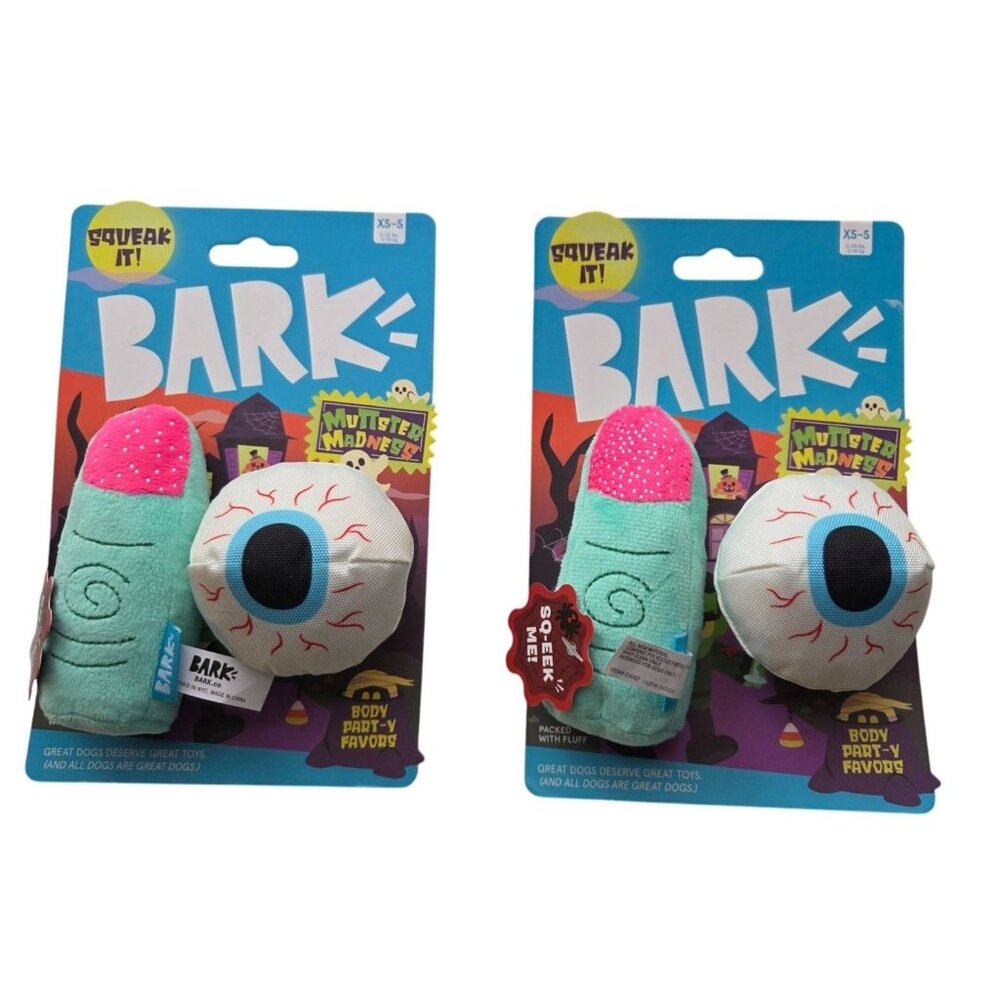 2 Pack Bark Mutterster Madness Pet Dog Toys Set Of 2 Body Part-Y Favors Squeaky